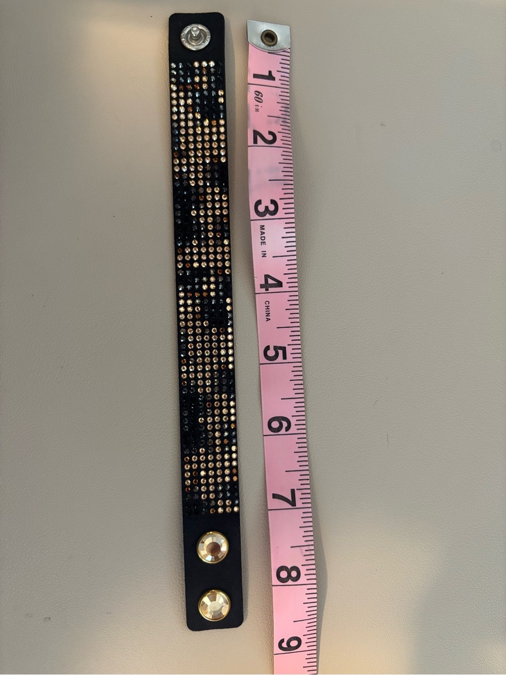 Touchstone Crystal Black and Gold Studded Bracelet